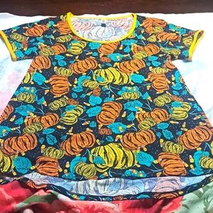 Lula Roe Top, Pumpkin/Candy Corn Pattern